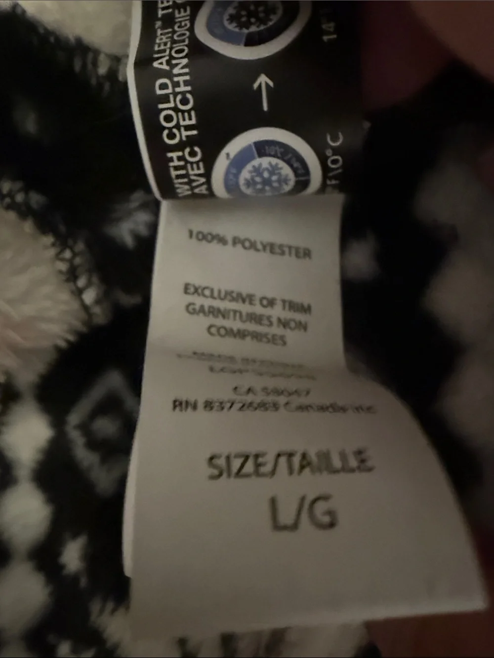 LUVGEAR Dog Fleece Snowsuit Pajamas Large Fair Isle Snowflake Black Cream